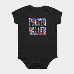 Puerto Vallarta Mexico Blanket Colorful Design Baby Bodysuit